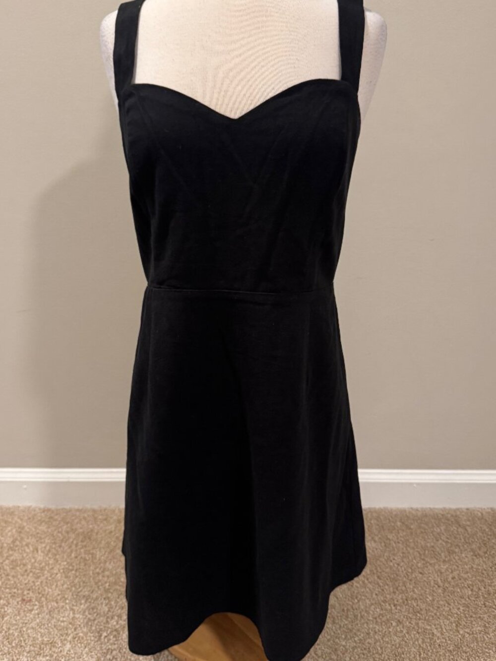 Womens Medium Altar'd State Black Sleeveless Smocked-Back Mini Dress